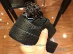 AAA Quality Versace Adjustable Leather Belt Prcie - Black Steel Medusa Buckle 